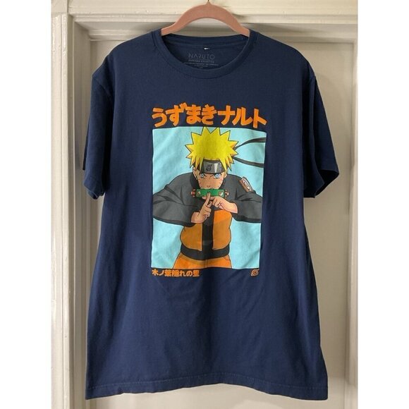 Naruto Shippuden Ripple Junction Anime Navy Shirt Size L - Picture 1 of 4